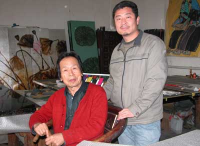 漆画 张江与著名漆画家乔十光教授在大漆园